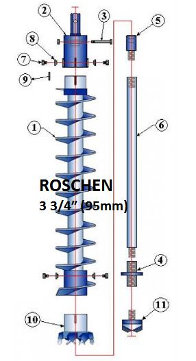 3 3/4"Double Key Hewish Hollow Stem STEM STEM (95mm)